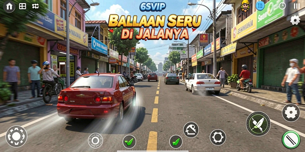 Screenshot gameplay 6SVIP yang menampilkan aksi balapan yang intens.