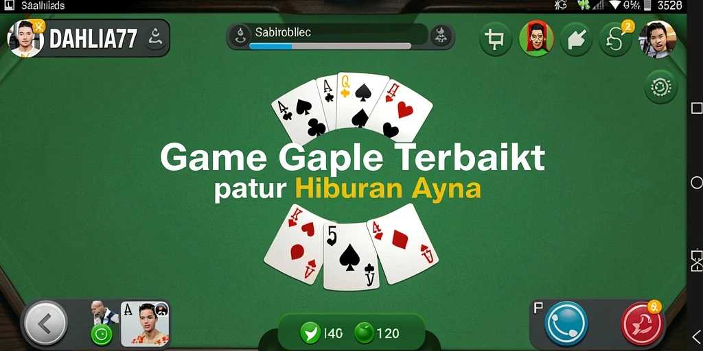 Screenshot gameplay DAHLIA77 yang menampilkan keseruan bermain Gaple.