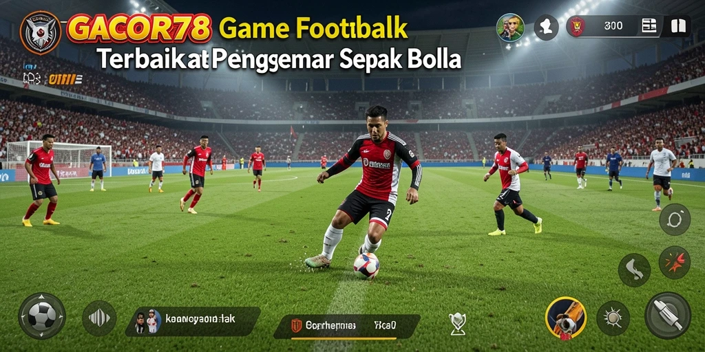 Tampilan gameplay menarik dari GACOR78 dengan aksi sepak bola seru.