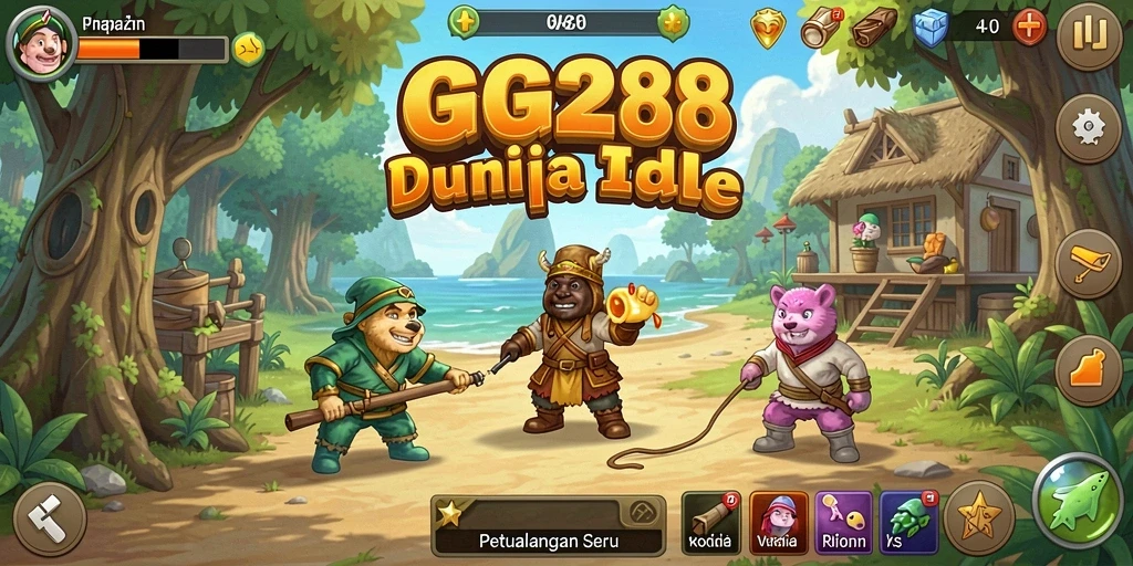 Screenshot dari gameplay Idle GG288 yang menunjukkan karakter beraksi.