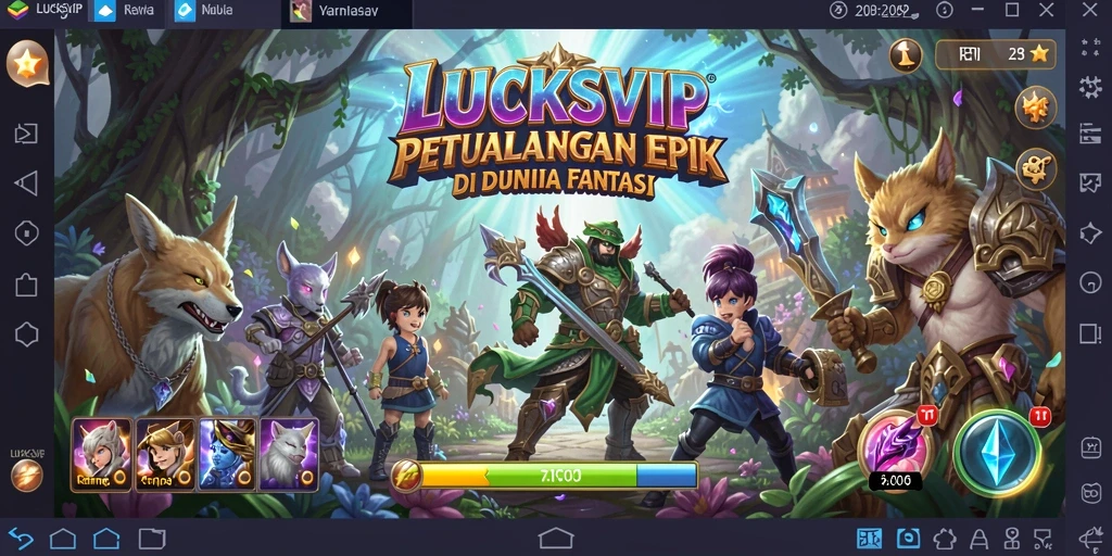 Screenshot utama gameplay LUCKSVIP menampilkan aksi seru dalam pertempuran ARPG.