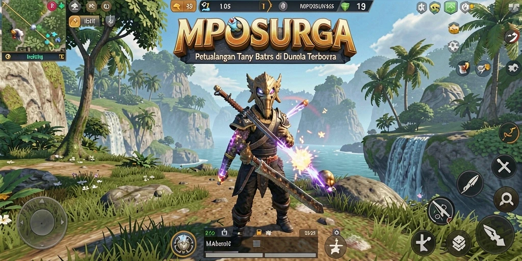 Gameplay MPOSURGA yang menampilkan dunia terbuka yang luas dan menarik.