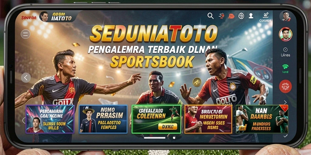 Tampilan utama SEDUNIATOTO dengan berbagai pilihan taruhan olahraga.