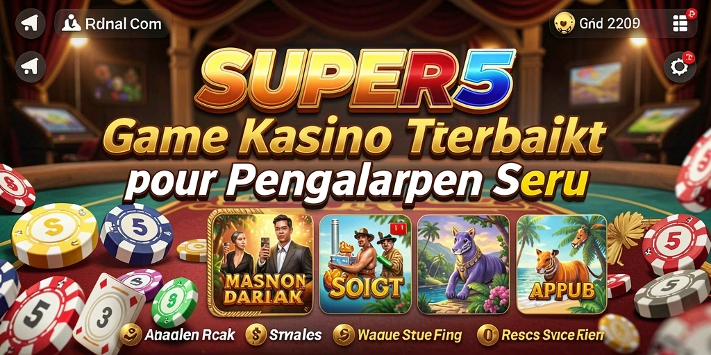 Tampilan gameplay seru dari SUPER5 dengan berbagai permainan Kasino.