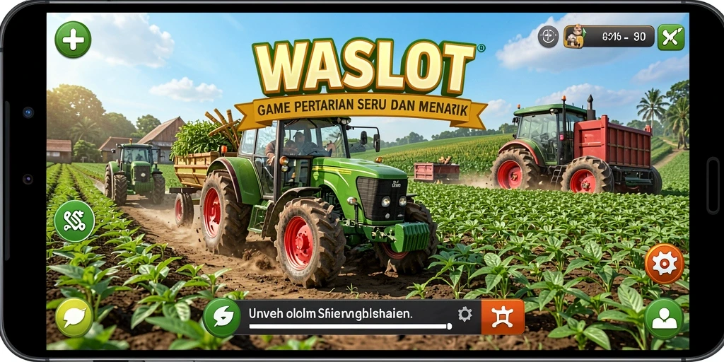 Tampilan gameplay WASLOT yang menunjukkan aktivitas bertani.