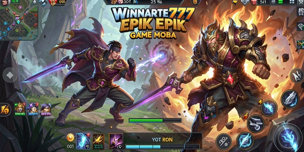 Tampilan gameplay epik dari WINRATE777 yang penuh aksi.