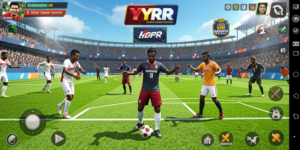 Screenshot utama YYRR menampilkan aksi mendebarkan dalam permainan olahraga.